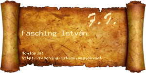 Fasching István névjegykártya