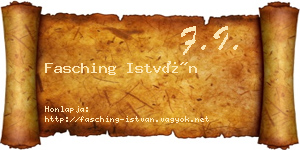 Fasching István névjegykártya